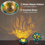 AIINY Solar Light Outdoor(2Pack), Art Crackle Globe Glass Lotus Decoration, Solar LED Waterproof Blue Metal Flower Lights for Patio,Lawn,Walkway,Tabletop