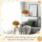 Suncalla 2 Pack Artificial Orange Potted Plants 7.09 Inches Fake Orange Tree Simulation Realistic Fruit Plant with Pot Faux Tree Indoor Decoration for Home Office Living Room Table Desk