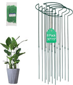 Tall Heavy-Duty 30in Plant Support Stakes - 8 Pack Adjustable Peony Cages & Supports for Outdoor Plants, Half-Round Garden Stakes for Hydrangea, Roses with Extension Stakes