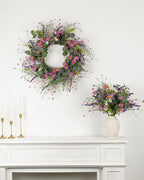 20" Artificial Flowers Bouquet for Vase Indoor, 6 stem Faux Silk Daisies Lavender Silver Dollar Eucalyptus Leaves Wildflower Floral Arrangement Home Decor for Living Room Dining Table Entryway