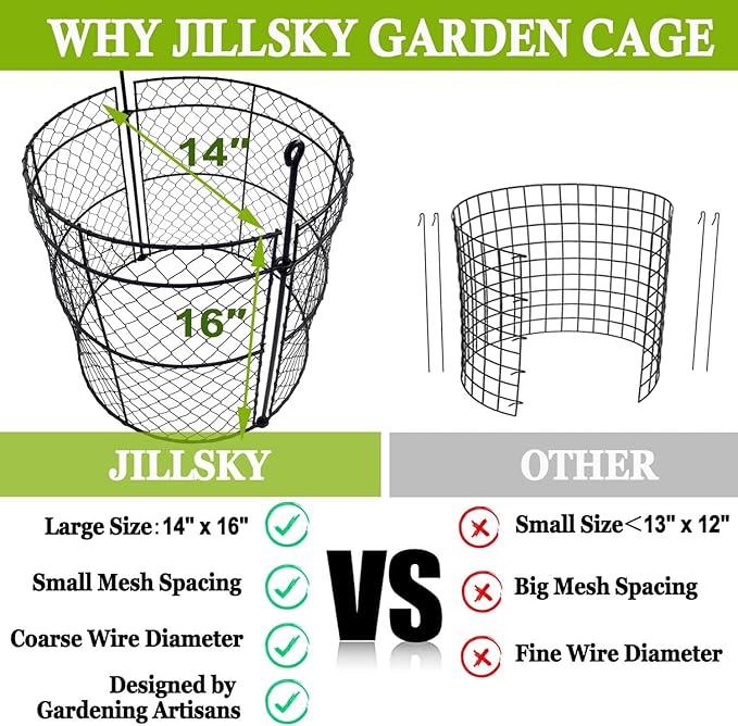 10 Pack Heavy-Duty Chicken Wire Plant Cloches, 14"x16" Chicken Wire Plant Protectors, Rustproof Metal Garden Cages to Shield Seedlings, Flowers & Vegetables from Animals