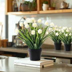 3 Pack Fake Small Plant in Pot Artificial Potted Flowers for Home Decor Fake Flower Plant Greenery Mini Faux Plant for Indoor Bedroom Living Room Office Shelf Bathroom Farmhouse Decor (Type 3)