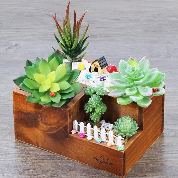 Supla 5 Pcs Assorted Artificial Succulents Plants Unpotted Small Green Cactus Echeveria Picks Fake Succulents Bulk for Succulent Garden Centerpiece Wreath Floral Arrangement Indoor Outdoor Home Décor