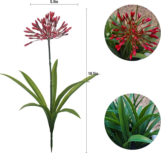 Artificial Flowers for Outdoors 18.9 in Large Fake Plants Outdoor Flower Spring Summer Decoration Outside for Front Porch Garden Window Box