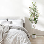 5FT Artificial Olive Tree - Indoor Tall Faux Olive Trees with Planter&Basket, Large Fake Olive Silk Tree Realistic Olive Plants with Branches and Fruits for Home Decor Office Living Room