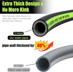 SYEENIFY Kink Free Garden Hose 50ft 5/8", Heavy Duty Hybrid Water Hose, Ultra Durable Flexible Rubber Hose with Sprayer Nozzle,Leakproof Yard Outdoor Hose with Brass Solid Connector