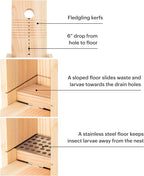 WHITEHORSE Bluebird House - Weatherproof Bird House for Outdoors - Cedar Birdhouse Built to NABS Specs - Nest Box for Bluebirds, Chickadees, Titmice, Wrens, Nuthatches & More (15” Floor)