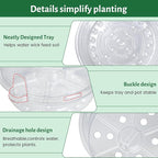 Bluepro 12 Pack 6.5 Inch Clear Self Watering Plant Pots with Bottom Water Tray & Watering Rope, Transparent Nursery Pots with Drainage for Seedlings, Herbs, and Houseplants