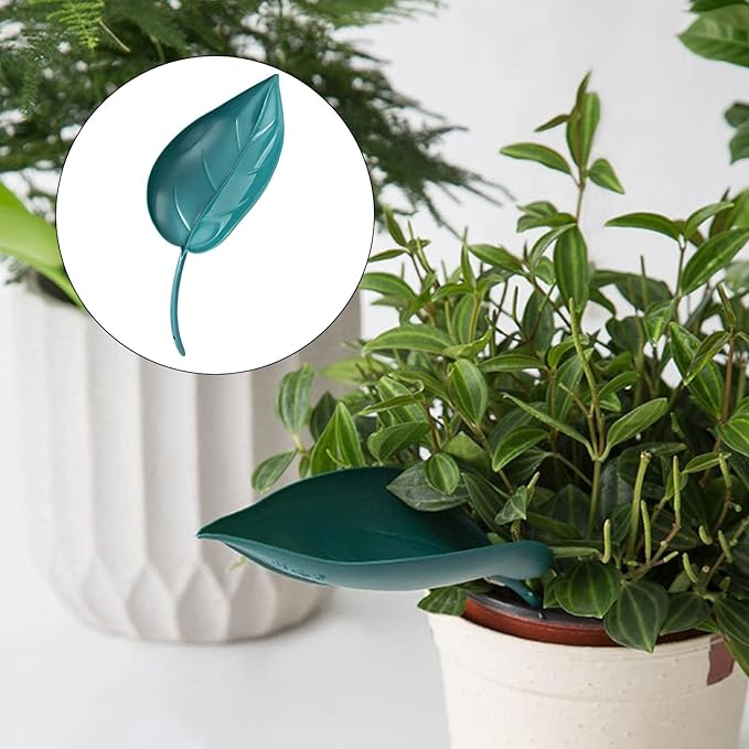 Fenteer 10 Pieces Pot Watering Set Leaf Shaped for Indoor Bonsai Watering Devices, Dark Blue