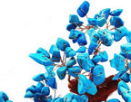 Colorsheng Feng Shui Quartz Crystal Money Tree Bonsai Style Decoration for Luck and Wealth (Blue)