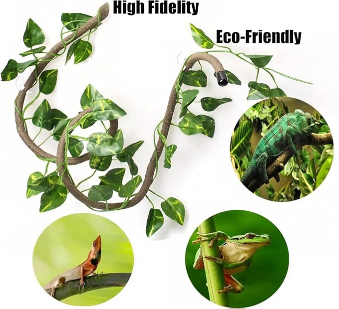 TEICCI 20items Bearded Dragon Tank Accessories Set,20-Piece Kit Leopard Gecko Tank Accessories with Reptile Bridge,Bearded Dragon Hammock,Decor Suitable for Lizards, Geckos, and Chameleons