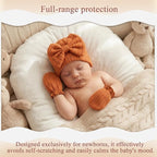 Newborn Baby Girl Hats Mittens Set Cotton Hospital Bow Hat Beanies Caps Gloves for New Born Girls 0-6 Months