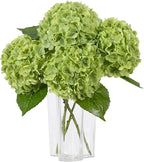 DuHouse 3Pcs Large Hydrangea Artificial Flowers,20 inch Latex Real Touch Hydrangeas Lifelike Hydrangea Flower for Home Wedding Bouquets Centerpieces Party Living Room Decoration(Green)