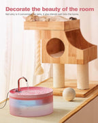 Pink Cat Water Fountain: Cat Fountain Super Silent Pet Water Fountain | 108oz/3.2L Water Fountains for Cats Indoor - Faucet Cat Fountain - Quiet Water Pump - Suitable for Cats and Dogs - BEMOONY