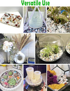 Natural Decorative Pebbles Rocks Polished Tterrarium Gravel White Stones with Red, Green, and Yellow Pastel Accents Mixed Color Aquarium Stones Garden Accessories Top Dressing for Bonsai Potted 2.2lbs