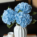 DUYONE 3PCS 22 inch Realistic Artificial Hydrangea Large Flowers Artificial Flowers Dry Flowers Outdoor Wedding Christmas Office Family Party Living Room Table Decoration (Blue)