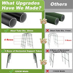7Ft Garden Arch Trellis for Climbing Plants Outdoor, Heavy Duty Coated Metal Cucumber Trellis for Raised Beds, Tall Steel Gardening Arbor for Vegetables, Tomatoes, Grape, Bean (83’’ x 49’’ x 63’’)