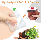 15 Pack Clear Nursery Pots with Drainage Holes, 5 Inch Seed Starting Plastic Plant Pots, Transparent Variety Pack Flexible Garden Pot for Outdoor Indoor (Clear, 5 Inch)