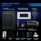 Grow Tent Kit Complete System 4x2 ft, 240W Dimmable LED Grow Light with LM301H EVO & Timer, 1680D Mylar Tent, 4 Inch Smart Ventilation System with Carbon Filter & Clip Fan