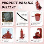 Metal Fire Hydrant Solar Water Fountain with Backup Battery,Solar Powered Water Fountain Outdoor,Solar Fountain Bird Bath for Garden, Patio & Yard Decor,Working at Night for at Least 6 Hours (red)