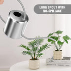 Plant Watering Can, 50 oz / 1500 ml Stainless Steel Metal - Modern Decorative with Long Spout for Indoor Potted Plants, Bonsai, Garden Flowers, Silver