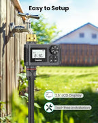 2 PCS Water Timer with Brass Inlet, Water Sprinkler Timer with Rain Delay/Manual/Automatic Drip Irrigation and Lawn Watering System for Yard