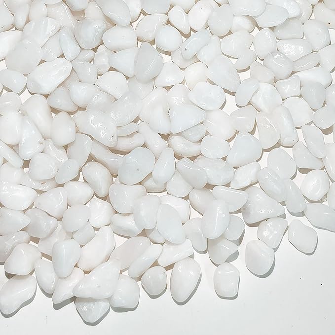 FANTIAN 5 lbs White Pebbles for Indoor Plants, 3/8 Inch Decorative White Gravel, Polished River Rocks for Potted Plants Vase Cactus Bird Bath and Outdoor Garden Landscaping