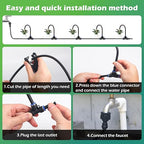 Drip Irrigation System 30 FT with 10 Nozzles, 360° Adjustable Bendable Garden Watering Misting System for Greenhouse, Yard, Lawn, Plant, Garden, 1/4 inch Hose