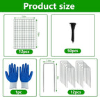 4 Pack Plant Protectors from Animals, 12''x16'' Metal Plant Cages for Outdoor Plants, Garden Plant Protector with Stakes & Zip Ties, Keep Rabbits Squirrels Out, Plant Cage for Flowers Vegetables