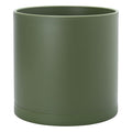 D'vine Dev 14 Inch Plastic Planter Pots for Plant Pot with Drainage Hole and Seamless Saucers, Olive, 74-X-I-4