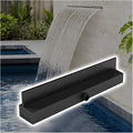 Custom Heavy-Duty Stainless Steel Waterfall Spillway Box - 47.2" Outdoor Water Feature for Patios, Fish Ponds, Backyard Landscaping & Pool Overflow, Durable Black Design