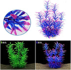 2 pcs Aquarium Decor Plastic Plants Extra Large 21 Inches Artificial Fish Tank Plants Tall Fish Tank Decorations Artificial Green Water Plants (Purple)