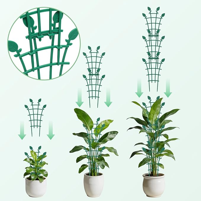 Small Trellis for Potted Plants, Stackable Plant Trellis Indoor Outdoor Climbing Plant Support for Pothos Hoya Vine Ivy Houseplants Flower (8)