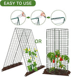 AGTEK 34" x 48" Foldable Cucumber Trellis with Garden Stakes and Zip Ties Plant Support A Frame Metal Trellis for Climbing Plants, Cucumber, Vegetable, Flowers