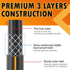 5/8 in. × 75 ft. High Flow Heavy Duty Garden Hose Flexible Hybrid Rubber Water Hose, No Memory Durable Premium Water Hose for Watering, Irrigation, Water Transfer Pump