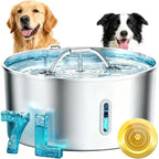 Dog Water Fountain for Large Dogs, 7L/236oz Stainless Steel Dog Fountain Water Bowl Dispenser, Automatic Cat Water Fountain with Ultra Quiet Pump, Large Drinking Area