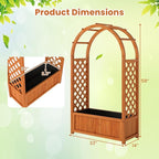 HAPPYGRILL Raised Garden Bed with Trellis, Wooden Elevated Planter Box w/Ached Roof & Detachable Bottom Panels, Liner, Drainage, Indoor Outdoor Wood Planter for Climbing Plants Vine Flower (2)