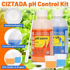 Hydroponics pH Control Kit pH Up and Down Control Set (2 x 250ml Bottles) Accurate PH Level Adjustment for Hydroponics, Aquaponics, DWC, Indoor & Outdoor Growing
