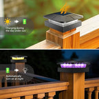 Peasur 4x4 Post Solar Lights RGB Color Changing, 6 Packs Waterproof LED Solar Cap Lights for 4×4/3.5×3.5 Wood/Vinyl Posts, Post Top Lighting Outdoor for Fence Deck Mailbox Porch Railing
