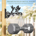 Metal Plant Hooks (2-Pack) - Decorative Wall Hangers with Bird Design for Indoor & Outdoor Use - Hanging Brackets for Plants, Flower Baskets, Bird Feeders, Lanterns - Patio, Garden, Home Decor