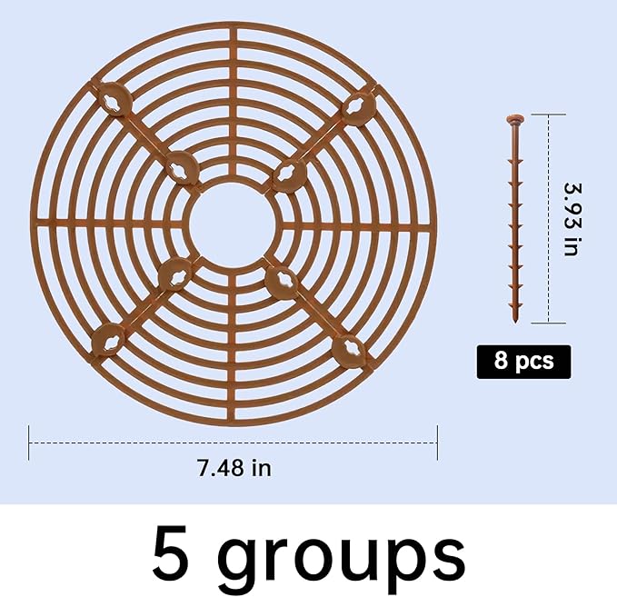 5 Pcs Plant Pot Grid, 7.48" Cuttable Plant Pot Soil Covers Protectors with 40 Stakes, Keep Cats Out of Indoor Potted Plants (5Pcs 7.48")
