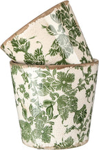 Beeveer 2 Pcs Farmhouse Ceramic Planters Gifts Set 5.1"x 5.5" Christmas Vintage Flowers Pots Green Ice Crackle Glazed Plants Pots with Drainage for Rustic Boho Indoor Outdoor Plants Home Office Decor