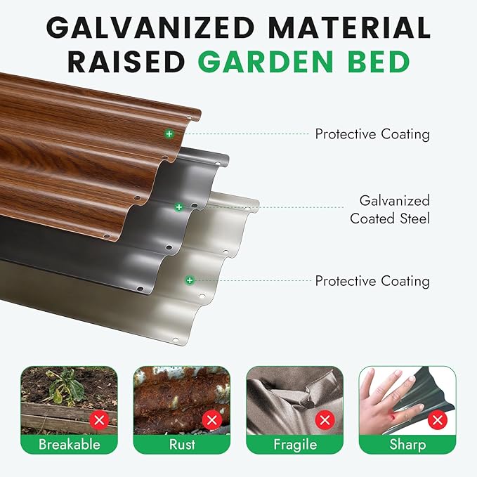 INNO STAGE 3 Pcs Round Galvanized Raised Garden Bed — 2×2×1ft Planter Box Outdoor Raised Beds Kit for Gardening Vegetables, Fruits, Herbs, and Flowers, Grain