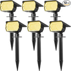 WENATY Solar Spot Lights Outdoor Waterproof IP65, 6 Pack Landscape Spotlights with 46 LEDs, 3 Modes Auto On/Off Solar Powered Flood Lights for Outside Pathway, Yard, Garden, Walkway (Warm White)