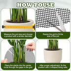 6 Pack Plant Pot Grids with 18 U-Shaped Nails, 11.8 Inch Cuttable Soil Cover Protector from Cats and Animals, Indoor Plant Pot Soil Guard for Outdoor Garden Balcony Adapts to Different Pot Sizes