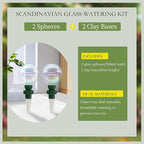 2 Pack Glass Self-Watering Globes for Plants, 6oz Automatic Plant Waterer Bulbs with Terracotta Slow Release Spikes, Vacation Indoor Outdoor Houseplant Watering Devices