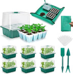Hanaoyo Reusable Seed Starter Tray with 72 Soft Silicone Cells, 6 Pack Seed Starter Kit with Repotting Mat, Humidity Dome and High Lid, Germination Trays for Indoor Greenhouse Seed Starter