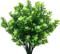 PASYOU Artificial Shrubs, Plastic Plants Fake Bean Shrub Bushes Grass Greenery Leaves Bush Indoor Outdoor Home Garden Party Verandah Wedding DIY Table Arrangement Decoration Planter Filler 4 Pack