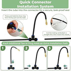 230FT Drip Irrigation System for Garden: 40 Nozzles 1/4" PE Tubing Automatic Watering Kit Adjustable Misting Sprinkler Mister Hose for Water Plants Tape Raised Beds Lawn Outdoor Yard Greenhouse