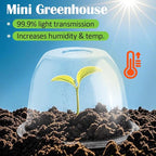 10" D × 6.7" H Plant Protectors from Animals, Garden Cloches for Seedlings Nursery Pots, Durable Humidity Domes with Ventilation Holes, Clear Plant Covers, Mini Greenhouse for Plants 10-Pack